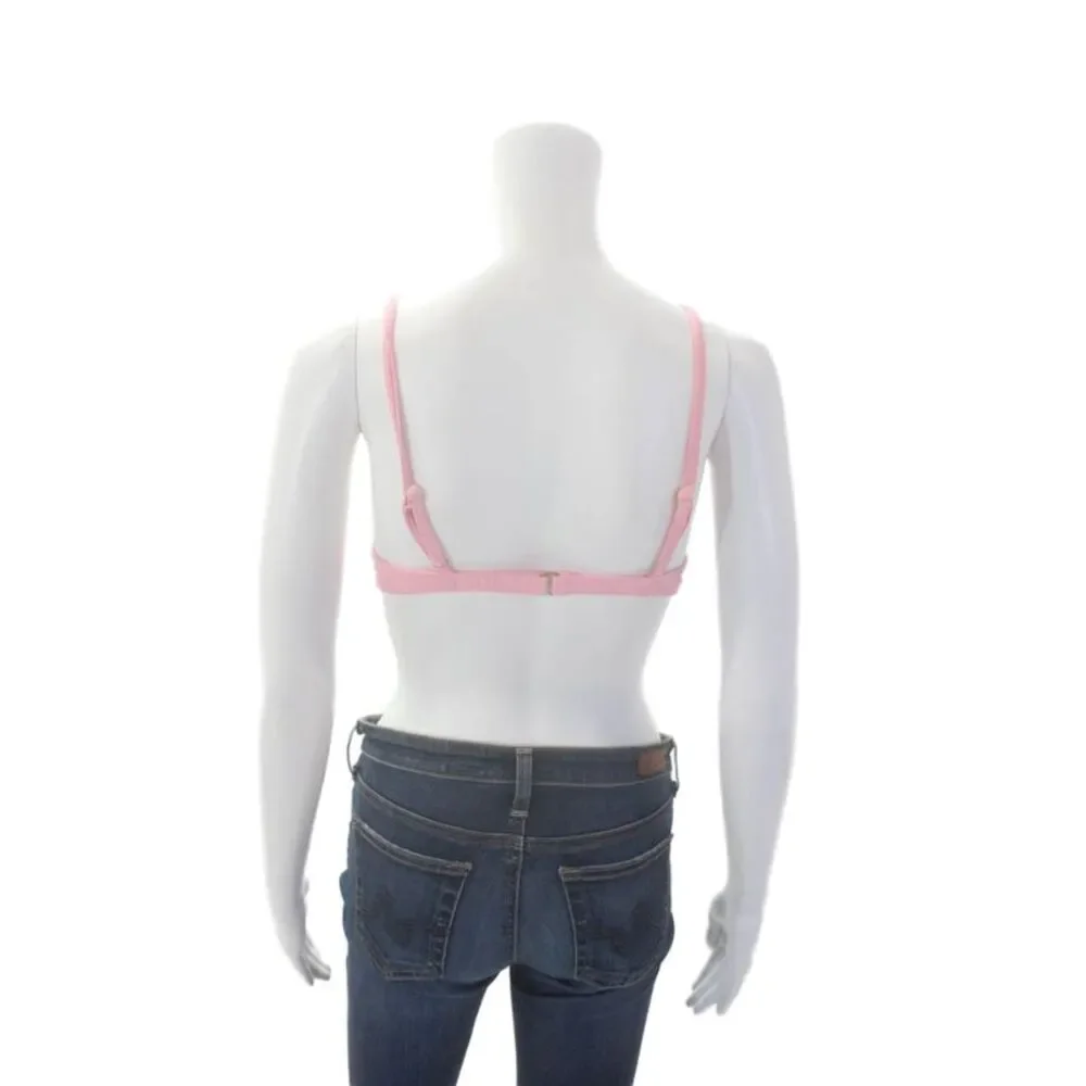 Madewell Womens Second Wave Ribbed Underwire Bikini Top Rose Petal Size XS